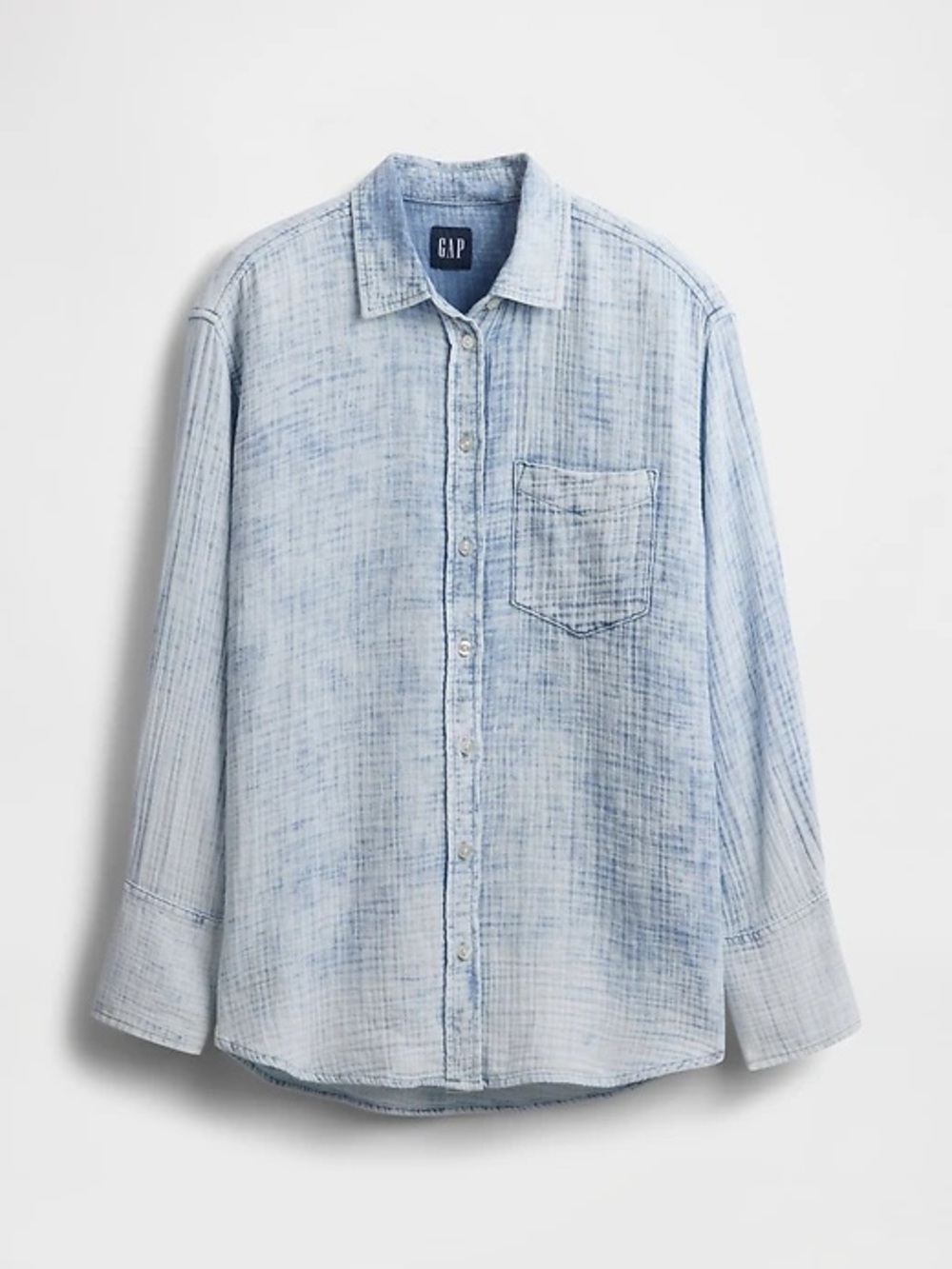 GAP Light Blue Textured Button-Up Shirt - NWT